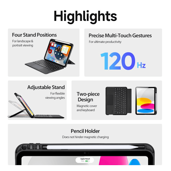 Dux Ducis Bluetooth-tangentbord Fodral Apple iPad 11 11th Gen (2