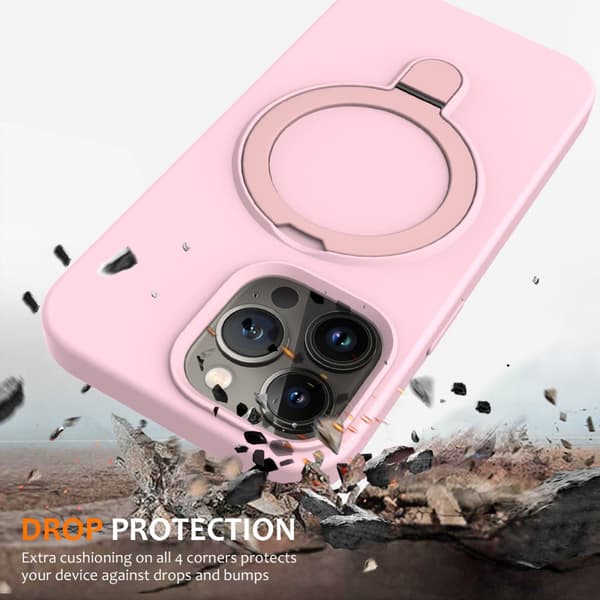 Silikoneskal Kickstand MagSafe iPhone 16 Pro Max Rosa