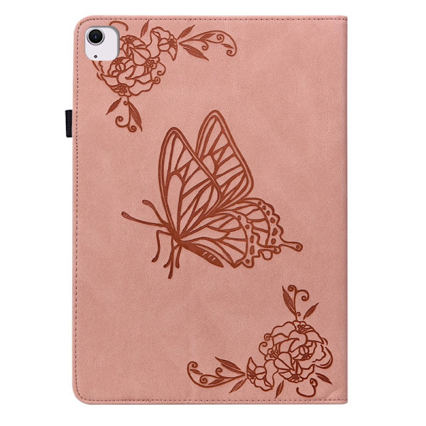 Läderfodral iPad Air 11 6th Gen (2024) Fjärilar Rosa
