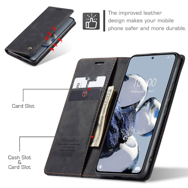 CaseMe Slim Pungetui Xiaomi 12T Pro Sort