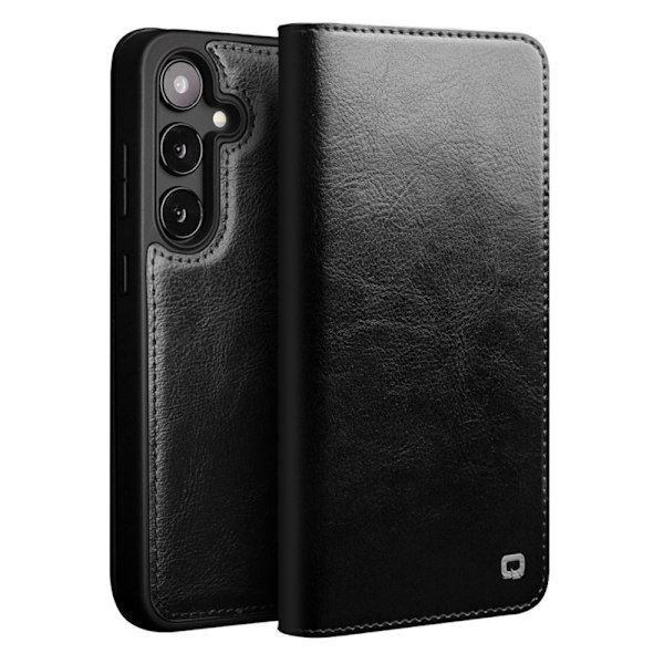 Qialino Læder Pung Etui Samsung Galaxy S25 Sort