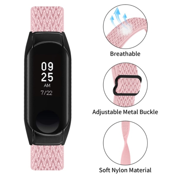 Vävd Nylonarmband Xiaomi Mi Band 3/4 Rosa