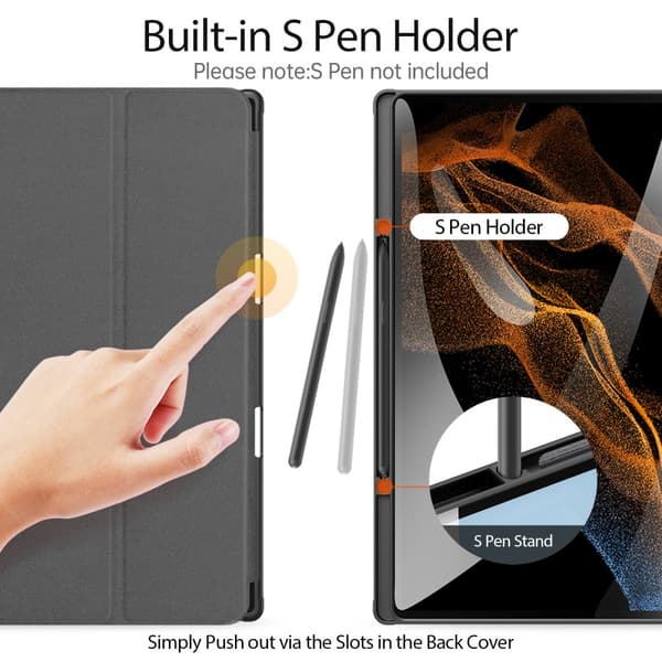 Dux Ducis Domo Tri-fold Etui Samsung Galaxy Tab S8 Ultra Sort