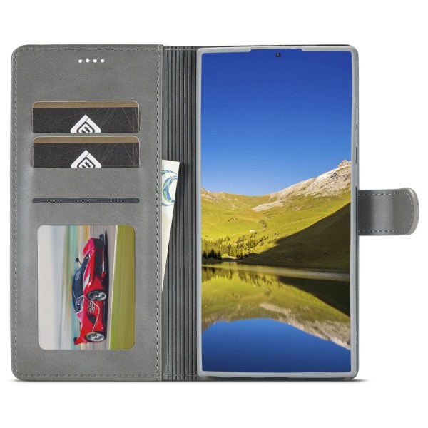 LC.IMEEKE Lompakkokotelo Samsung Galaxy S22 Ultra Harmaa
