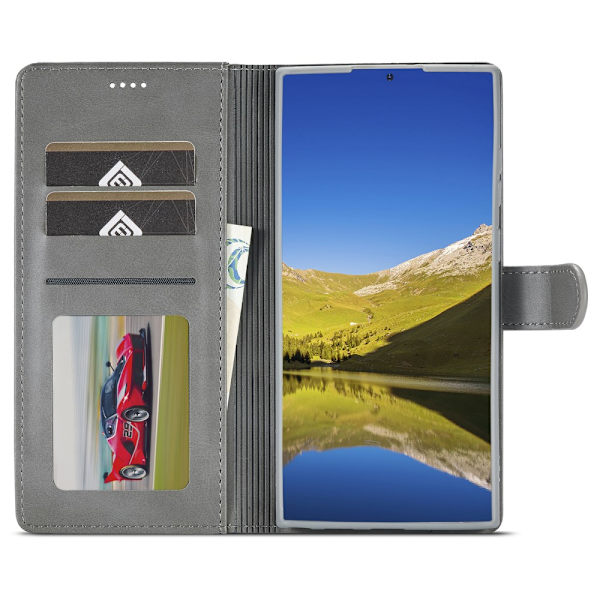 LC.IMEEKE Plånboksfodral Samsung Galaxy S22 Ultra Grå