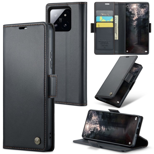 CaseMe Slim Pungetui RFID-beskyttelse Xiaomi 14 Sort