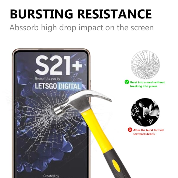 Samsung Galaxy S21 Plus -puhelimen kattava karkaistu lasinen näytönsuoja, musta