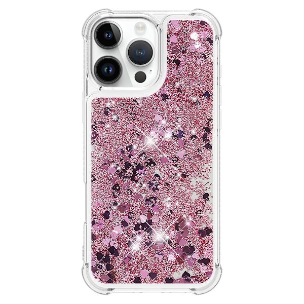 Glitter Bling TPU Case iPhone 16 Pro Roséguld
