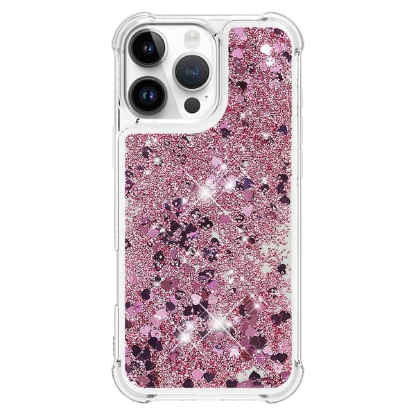 Glitter Bling TPU Skal iPhone 16 Pro Roséguld