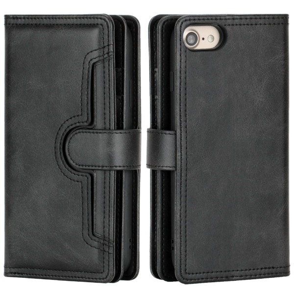 Plånboksfodral Läder Multi-Slot iPhone 7/8/SE Svart