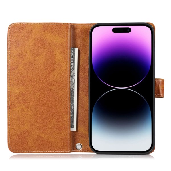 Lompakkokotelo Multi-Slot iPhone 15 Cognac