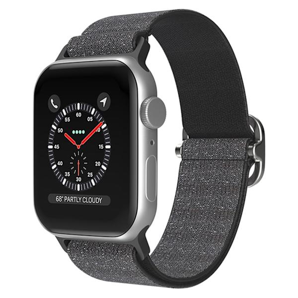 Elastisk Nylonrem Apple Watch 45mm Series 9 Glitter Sort