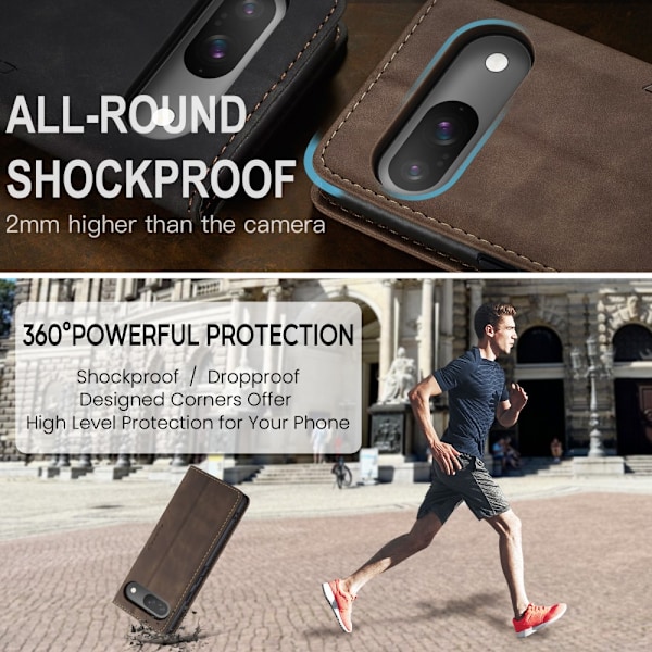CaseMe Slim Pungetui Google Pixel 9 Brun