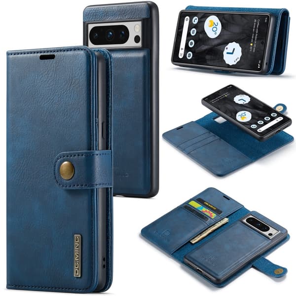 DG.MING 2-i-1 Magnetiskt Plånboksfodral Google Pixel 8 Pro Blå