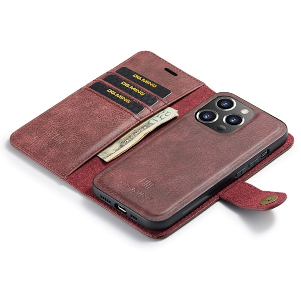 DG.MING 2-in-1 Magnet Wallet iPhone 16 Pro Max Punainen
