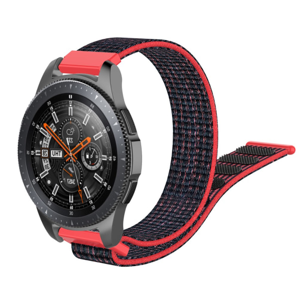 Nylon armbånd Samsung Galaxy Watch 46mm Sort/Rød