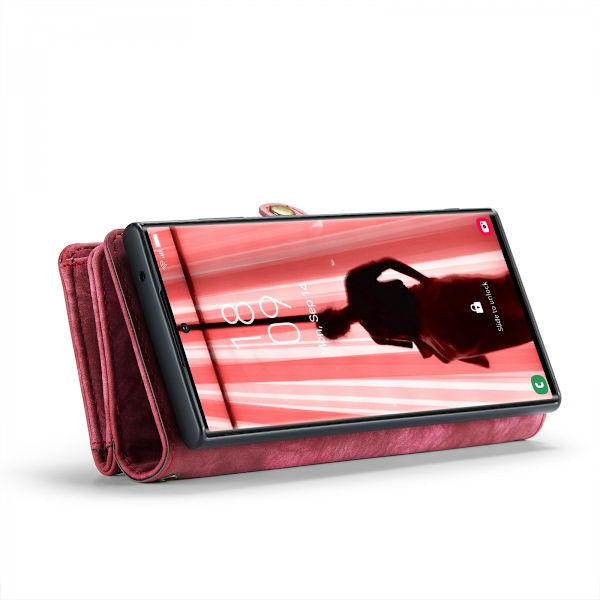 CaseMe Multi-Slot 2 i 1 Plånboksfodral Galaxy S23 Ultra Punainen