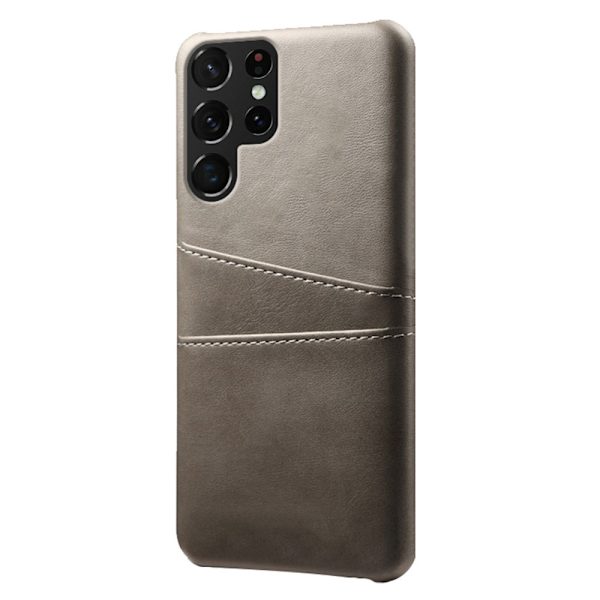 Læderskal Kortlomme Samsung Galaxy S22 Ultra Grå