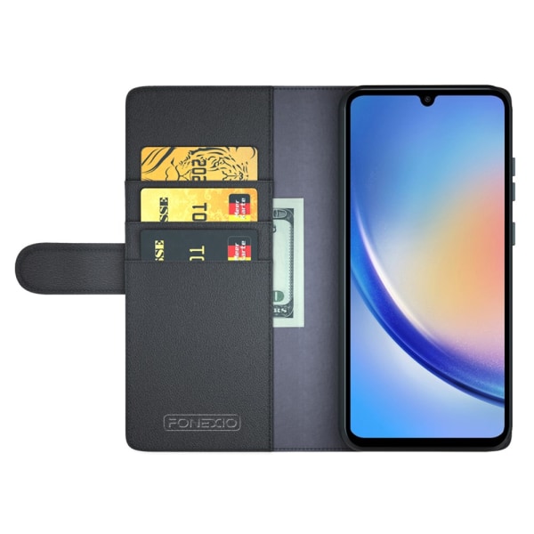 Ægte læderetui Samsung Galaxy A35 Sort