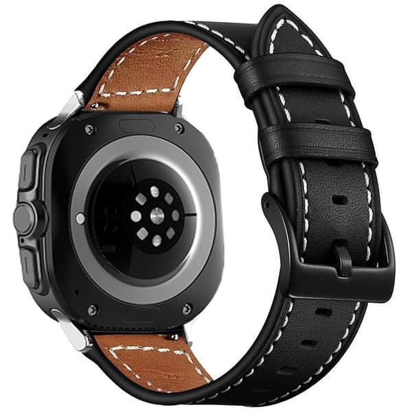 Ægte læderrem Samsung Galaxy Watch Ultra 47mm Sort