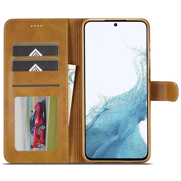 LC.IMEEKE Plånboksfodral Samsung Galaxy S24 FE Cognac