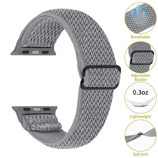 Vävd Nylonarmband Apple Watch 41mm Series 9 Grå