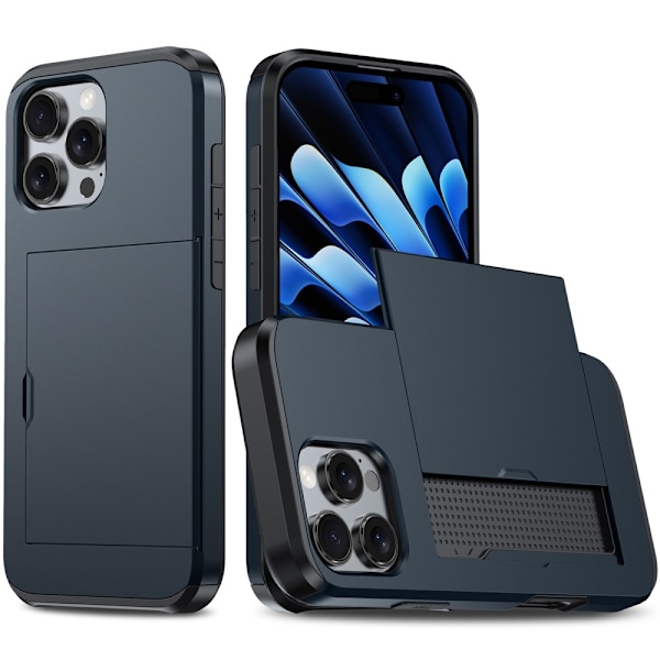 Skal Kortfack iPhone 16 Pro Tummansininen