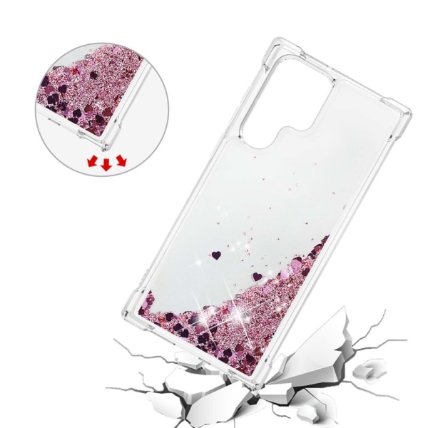 Glitter Bling TPU Cover Samsung Galaxy S22 Ultra Roséguld