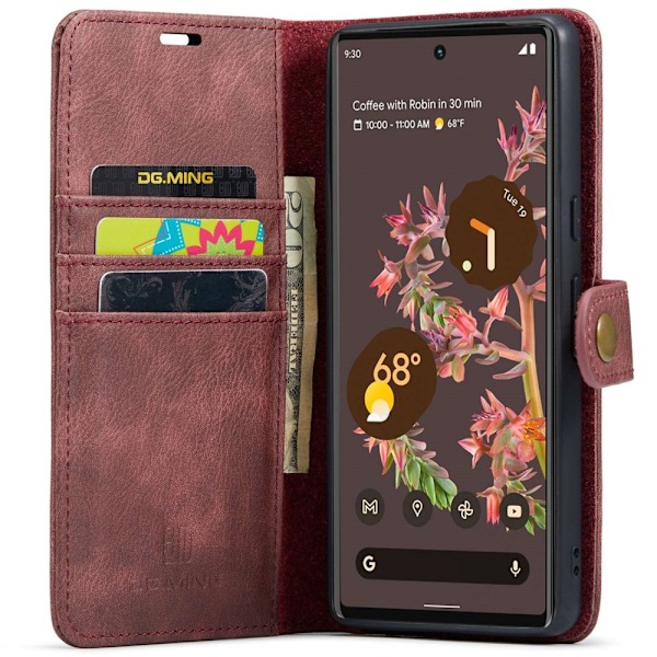 DG.MING 2-in-1 Magnet Wallet Google Pixel 7 Red