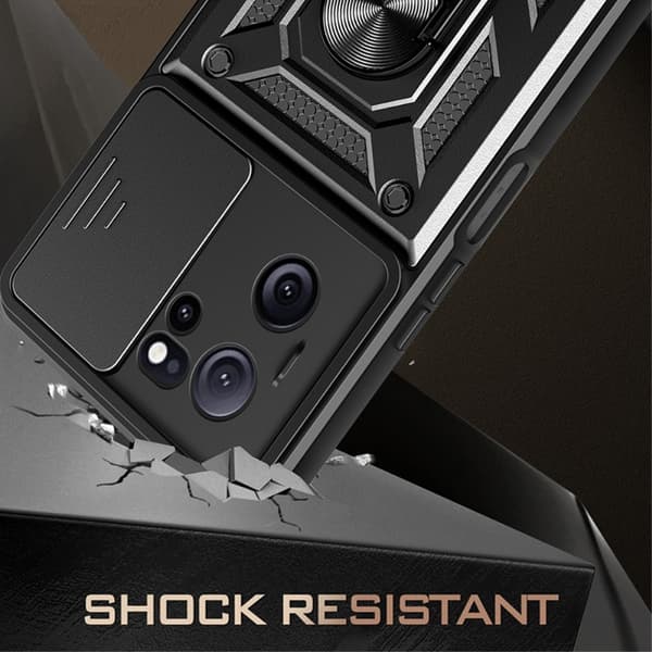 Hybridskal Xiaomi 13T Pro Ring + Kamerabeskyttelse Sort