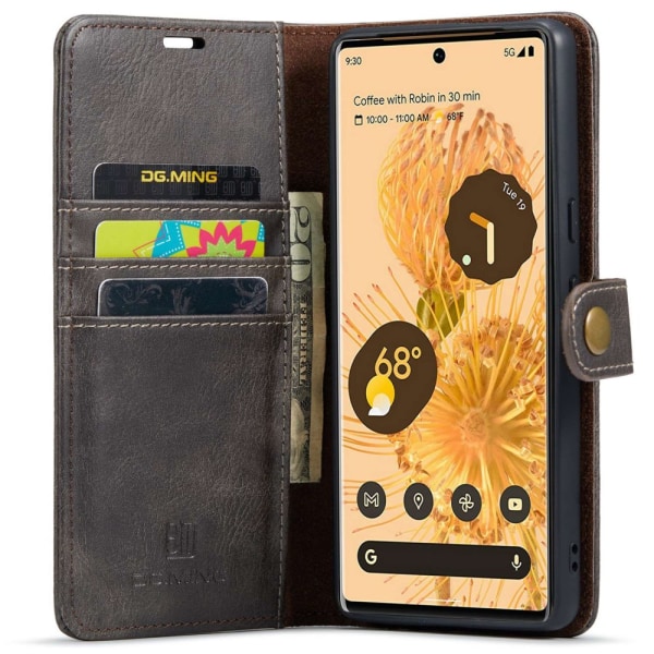 DG.MING 2-in-1 Magnet Wallet Google Pixel 7 Pro Brown