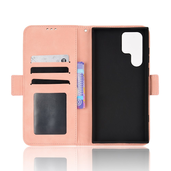 Monikäyttöinen lompakkokotelo Samsung Galaxy S22 Ultra - Pinkki