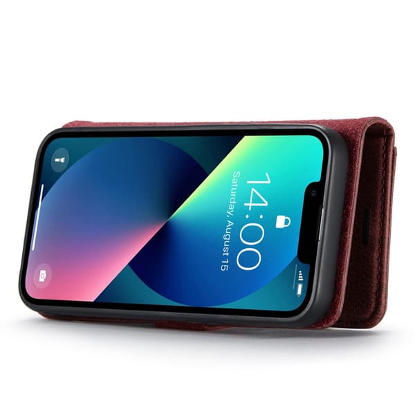 DG.MING 2-i-1 Magnetiskt Plånboksfodral iPhone 15 Röd