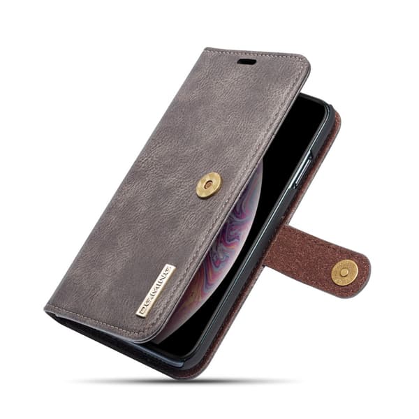 DG.MING 2-i-1 Magnetiskt Plånboksfodral iPhone XS Max Brun