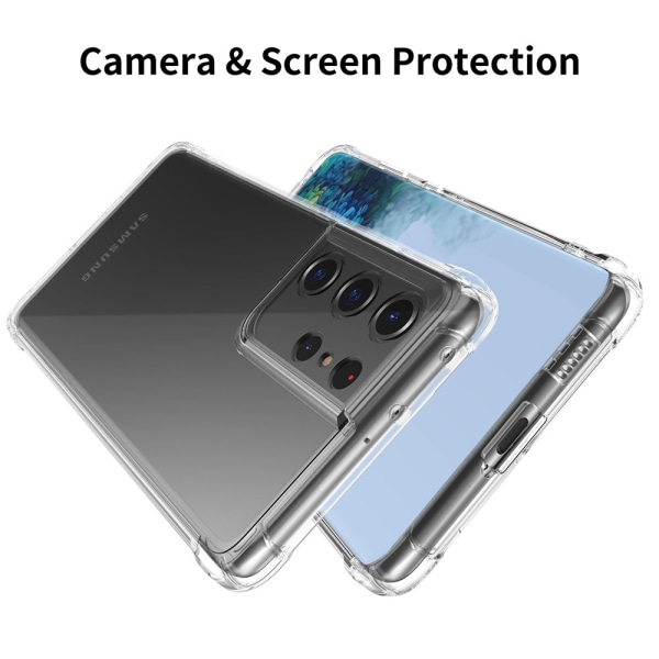 LEEU DESIGN Air TPU -kotelo Samsung Galaxy S21 Ultra Transparent