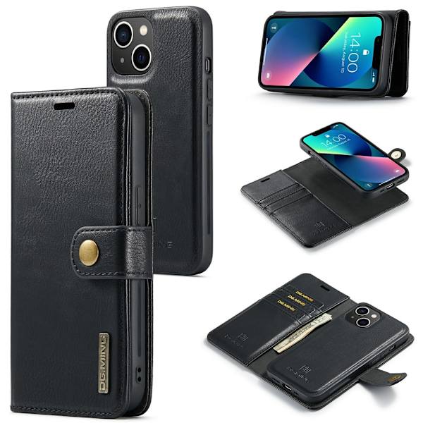 DG.MING 2-in-1 Magnet Wallet iPhone 15 Black