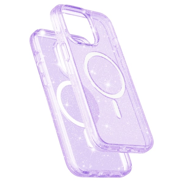 Glitter MagSafe Cover iPhone 15 Pro Gennemsigtig Lilla