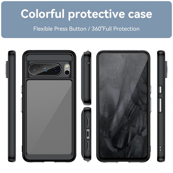 Hybrid Edge Case Google Pixel 8 Pro Musta