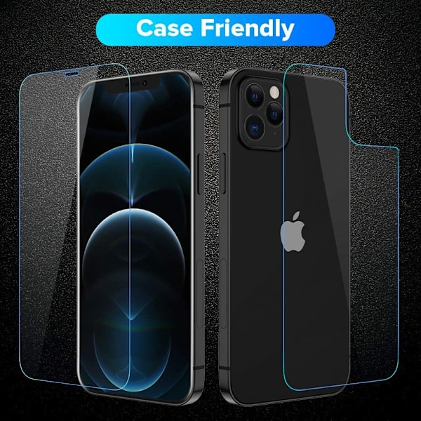 Hærdet Glas Skærmbeskyttelse & Bagsidesbeskyttelse iPhone 12 Pro Max