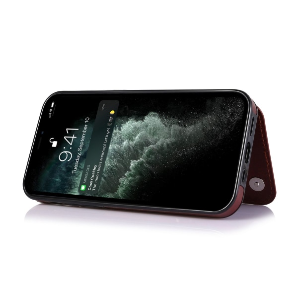 iPhone 13 -kotelo lompakolla, ruskea