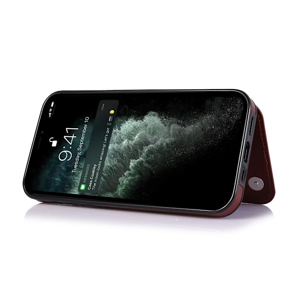 iPhone 13 Skal Plånbok Brun