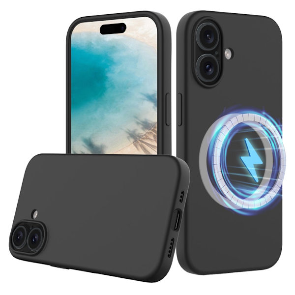MagSafe silikonecover iPhone 16 sort