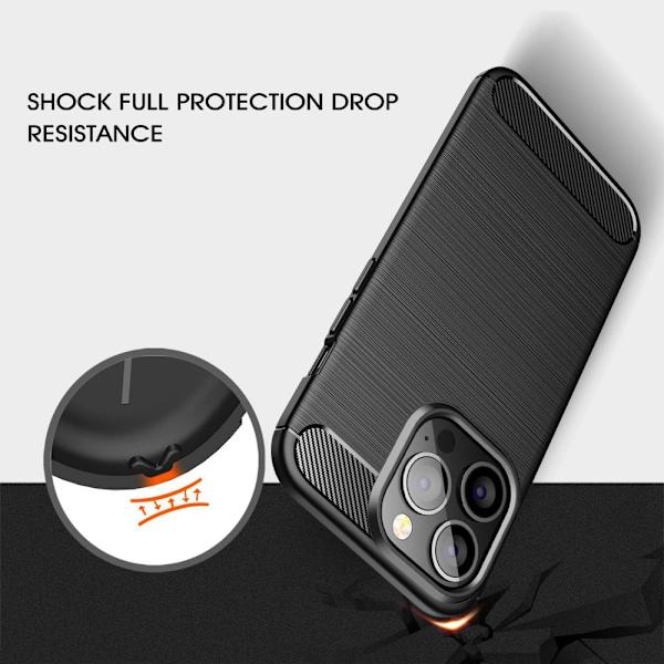 Carbon Shockproof TPU Cover iPhone 14 Pro Max Sort