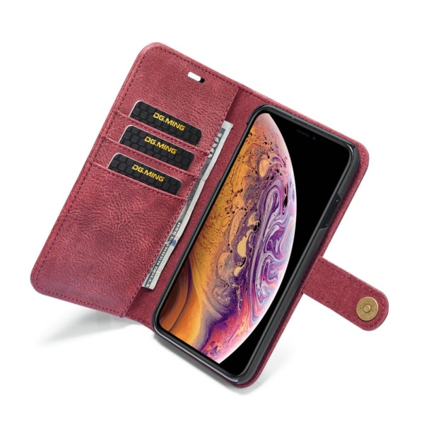 DG.MING 2-in-1 Magnet Wallet iPhone XS Max Red