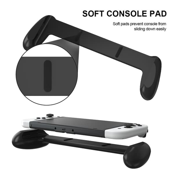 Nintendo Switch OLED Kuori Ergonomisella Otteella & Korttipaikalla Musta