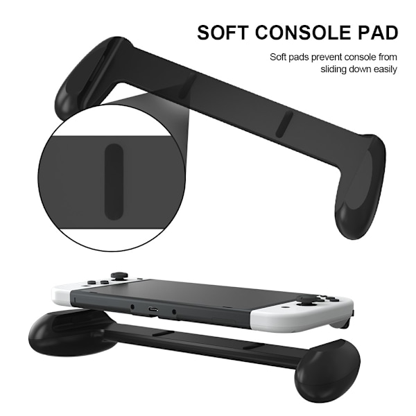 Nintendo Switch OLED Skal Med Ergonomiskt Grepp & Kortfack Svart