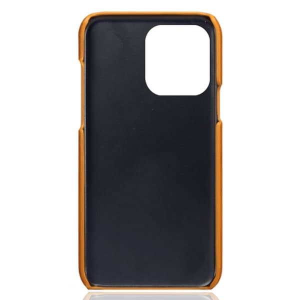 Lædercover med kortholder til iPhone 15 Pro Cognac