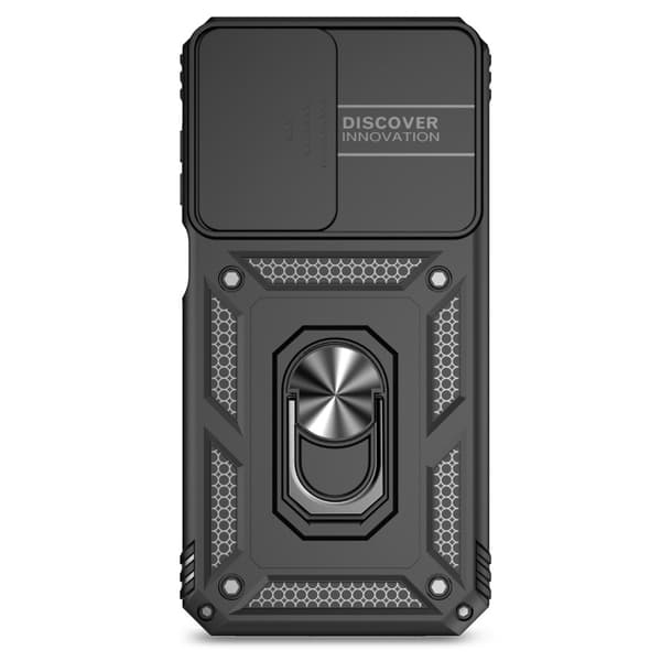 Hybridskal Samsung Galaxy A35 Ring + Kamerabeskyttelse Sort