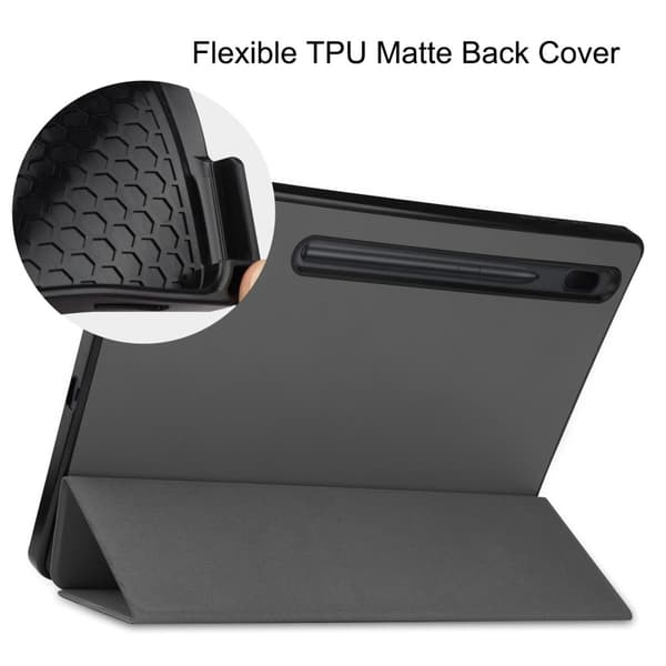 Tri-Fold Galaxy Tab S7 Plus/S8 Plus 12.4 -kotelo S Pen -pidikkeellä