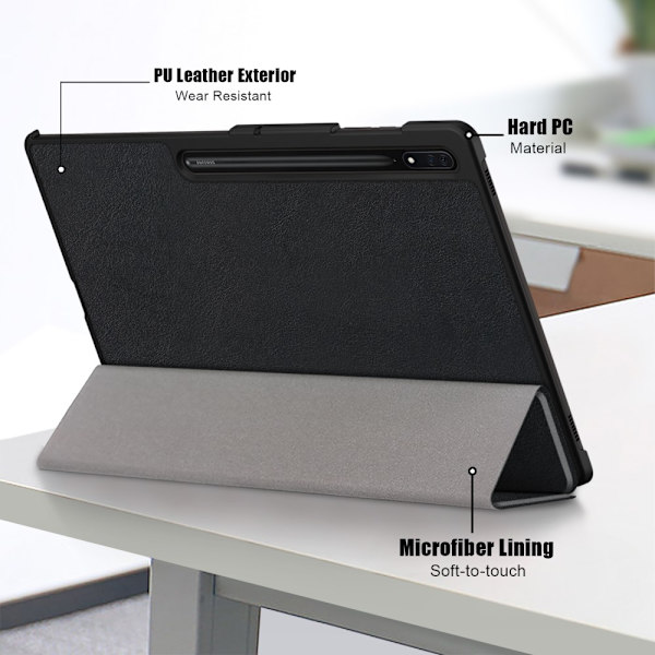 Samsung Galaxy Tab S9 Ultra -kotelo Tri-fold Musta